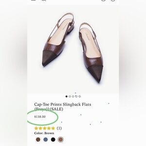 Caparros Brown Croc-Embossed Slingback Flats